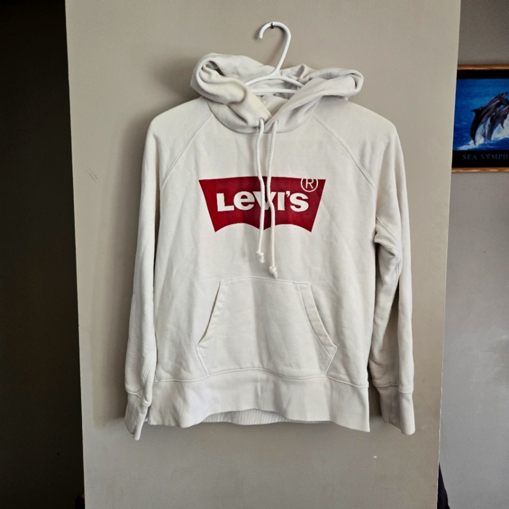 Levi's White Hoodie for Men Authentic Sweater Top